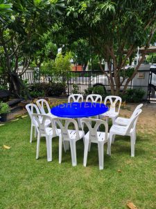 เช่าโต๊ะ-โต๊ะจีน1.2ม.เก้าอี้พลาสติกไม่มีผ้าคลุม - Image 3