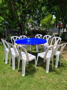 เช่าโต๊ะ-โต๊ะจีน1.2ม.เก้าอี้พลาสติกไม่มีผ้าคลุม - Image 4