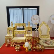 เช่าโต๊ะหมู่บูชา-หมู่7 สีครีม-ทอง