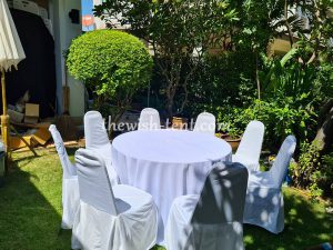 เช่าโต๊ะ-โต๊ะจีน1.2ม.เก้าอี้บุนวมคลุมผ้า - Image 2