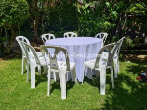 เช่าโต๊ะ-โต๊ะจีน1.2ม.คลุมผ้าขาวเก้าอี้พลาสติกไม่คลุมผ้า - Image 7