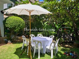 ให้เช่าโต๊ะจีนคลุมผ้าขาว