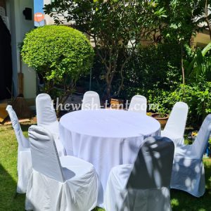 โต๊ะจีน+เก้าอี้บุนวมคลุมผ้า