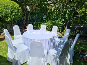 โต๊ะจีน+เก้าอี้บุนวมคลุมผ้า