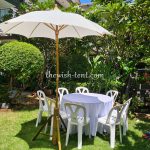 เช่าโต๊ะจีนคลุม-ผ้าสีขาว