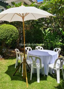 ให้เช่าโต๊ะจีนคลุมผ้าขาว