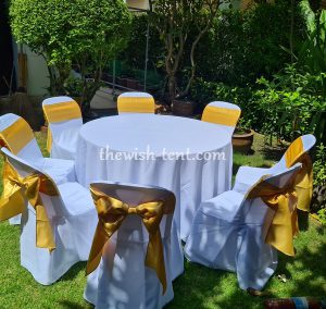 เช่าชุดโต๊ะจีนคลุมผ้าสีขาว