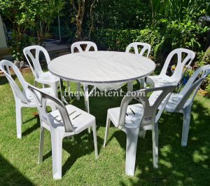 เช่าโต๊ะ-โต๊ะจีน1.2ม.เก้าอี้พลาสติกไม่มีผ้าคลุม - Image 6