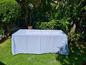 เช่าโต๊ะ-โต๊ะเหลี่ยมคลุมผ้าสีขาว - Image 4
