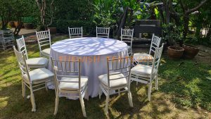 เช่าโต๊ะ-โต๊ะจีนเก้าอี้ชิวารีสีขาว - Image 4