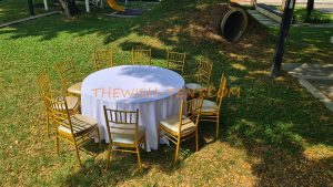 เช่าโต๊ะ-โต๊ะจีนเก้าอี้ชิวารีสีทอง - Image 6