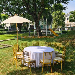 เช่าชุดโต๊ะจีน+เก้าอี้ชิวารีสีทอง