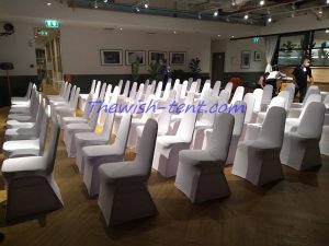 เช่าเก้าอี้บุนวม-ผ้ายืดสีขาว