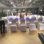 เช่าเก้าอี้บุนวม-มงกุฎทอง+ผ้ายืดสีขาว