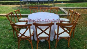 เช่าโต๊ะกลม เก้าอี้ชิวารี ครอสแบล็ค_