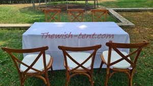 เช่าโต๊ะเหลี่ยม เก้าอี้ชิวารี ครอสแบล็ค