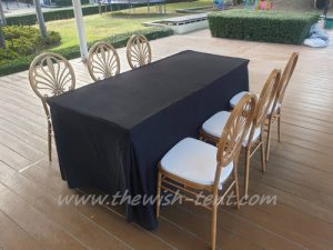 ให้เช่าเก้าอี้ชิวารี-ควีนส์ เช่าโต๊ะเหลี่ยมสีดำ